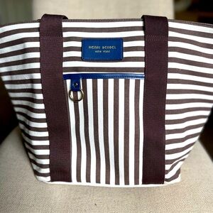Henri Bendel canvas XL weekender tote.
